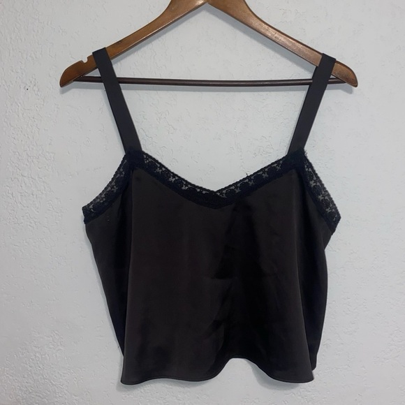 Women's Urban Outfitters Black Satin Lace Camisole - Picture 2 of 10